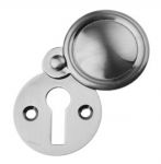 Solid Pewter Chrome Victorian Door Key covered Escutcheon (PF103)